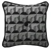 Cuscino Carrè Nero in tessuto jacquard Relief e Velluto di Cotone