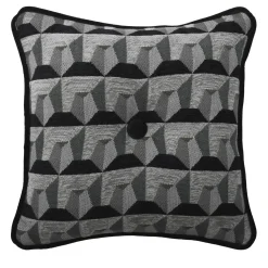 Cuscino Carrè Nero in tessuto jacquard Relief e Velluto di Cotone