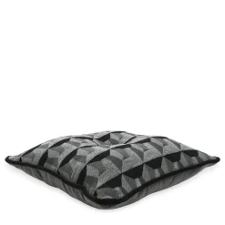 Cuscino Carrè Nero in tessuto jacquard Relief e Velluto di Cotone