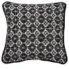 Cuscino Carrè quadrato bianco e nero in tessuto jacquard geometrico