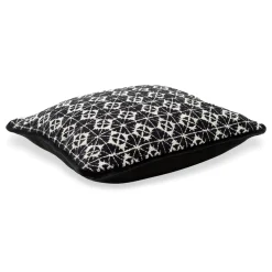 Cuscino Carrè quadrato bianco e nero in tessuto jacquard geometrico