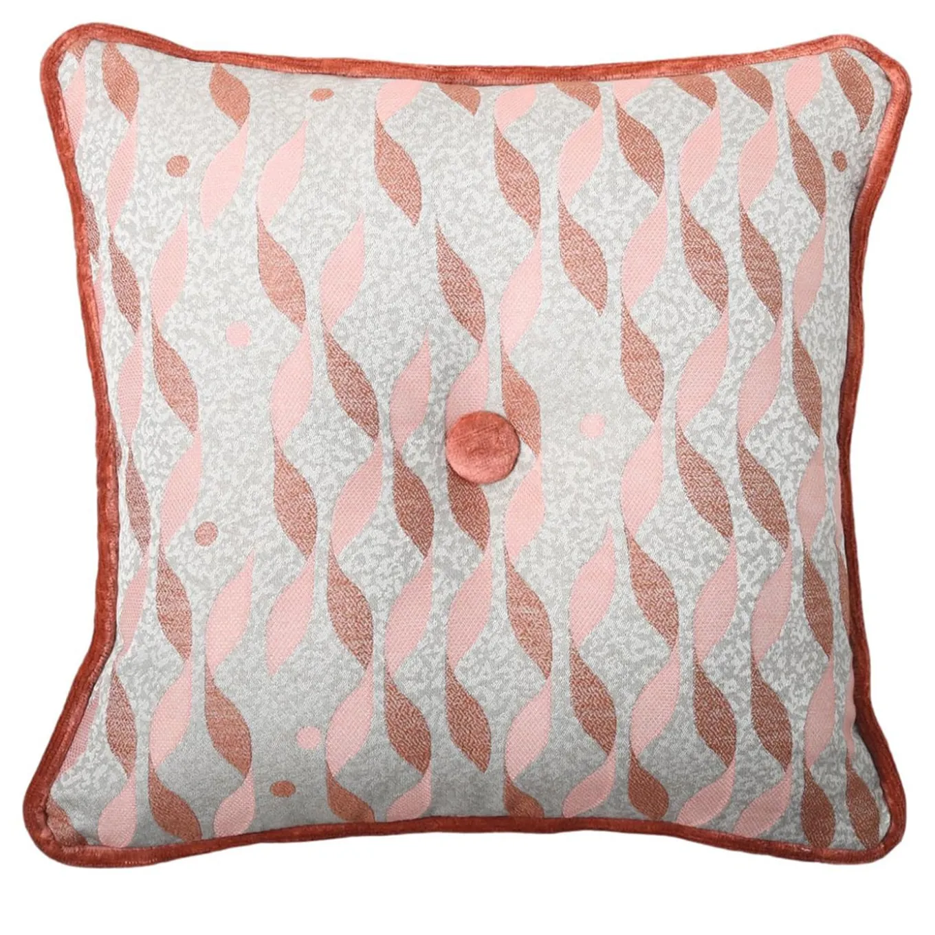 Cuscino Carrè Rosa in tessuto jacquard TALIA