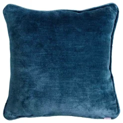 Cuscino Carrè turchese in tessuto jacquard e velluto di lino