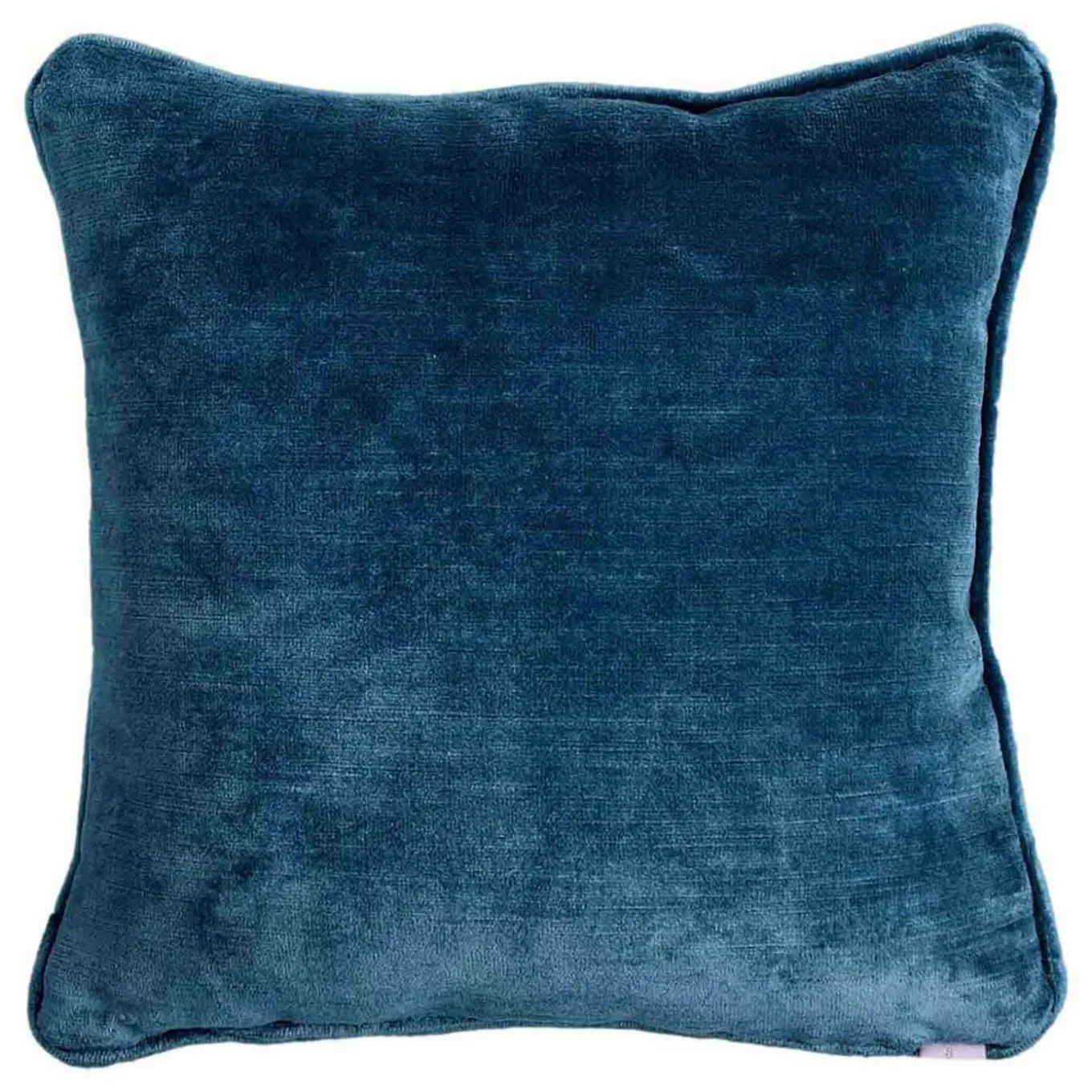 Cuscino Carrè turchese in tessuto jacquard e velluto di lino
