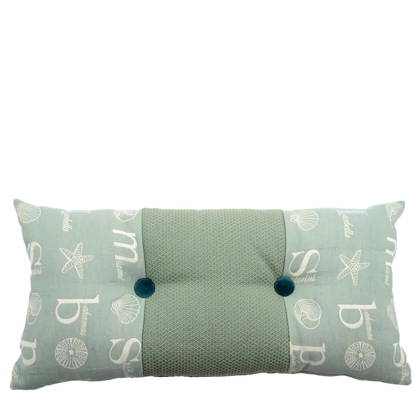 Cuscino con bottoni Cucù in Tessuto Jacquard
