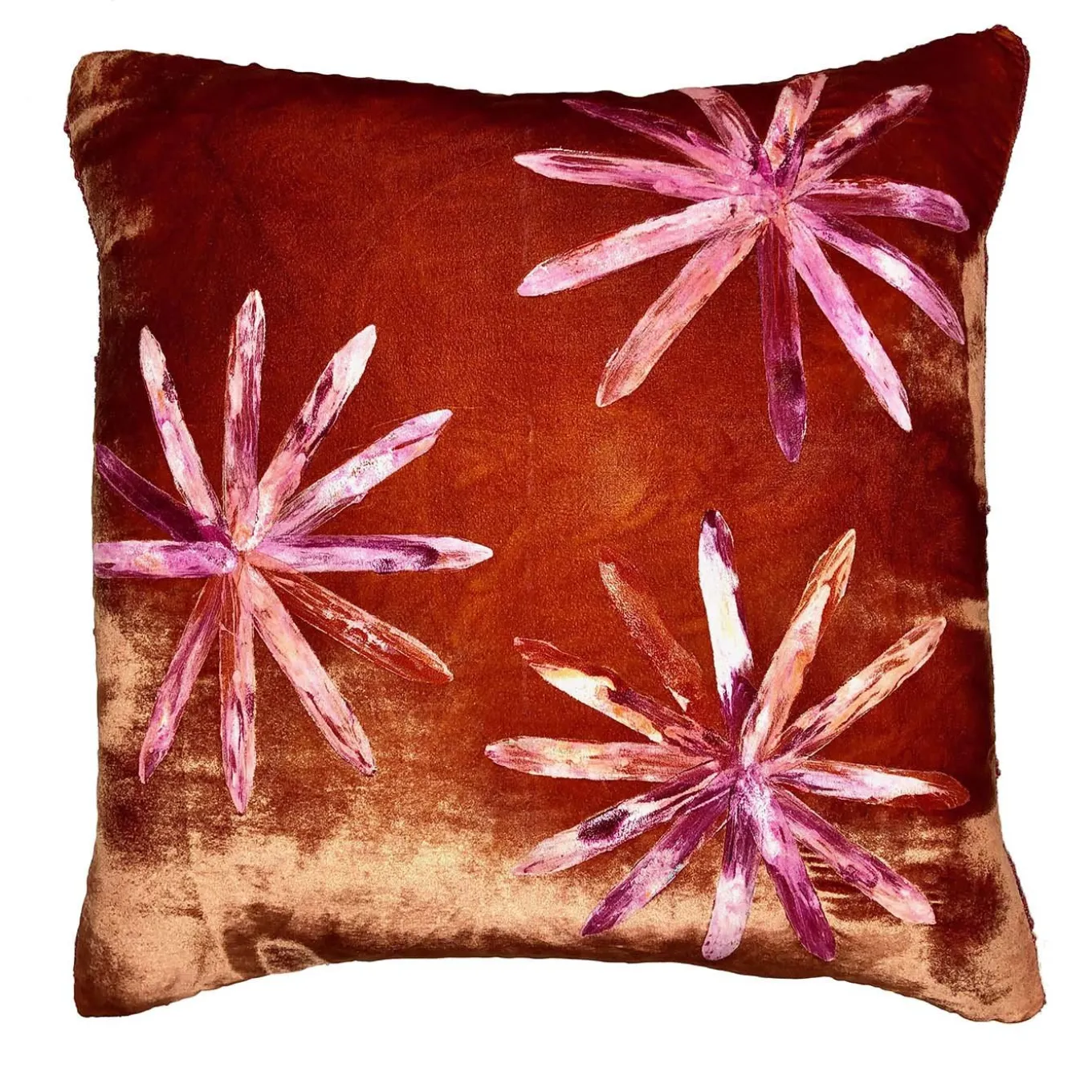 Cuscino con fiori di vetro