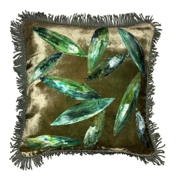 Cuscino con foglie verdi