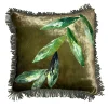 Cuscino con foglie verdi e blu