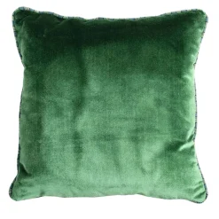 Cuscino Emerald Carrè in velluto di seta e tessuto jacquard