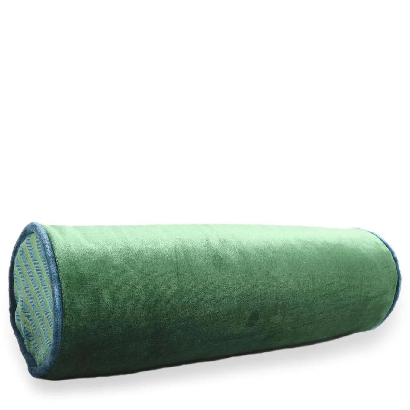 Cuscino Emerald Roll Rullo in velluto di seta