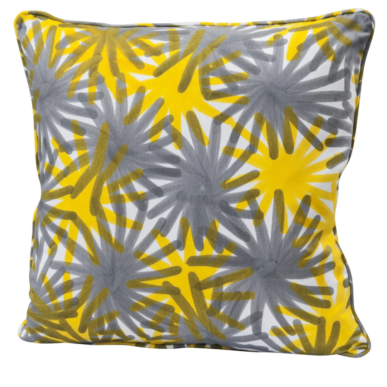 Cuscino Fuochi giallo e grigio