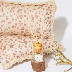 Cuscino grande con frange color caramello e marrone