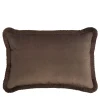 Cuscino Happy rettangolare marrone con frange
