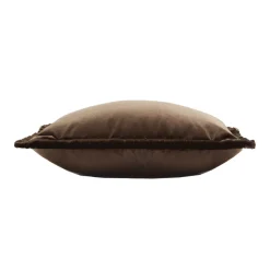Cuscino Happy rettangolare marrone con frange