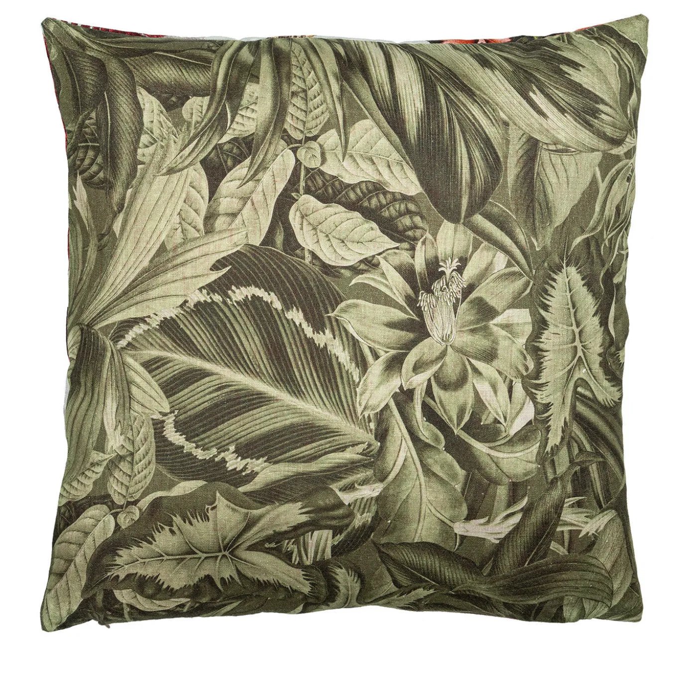 Cuscino in lino Animalia con panda e fiori viola