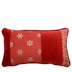 Cuscino in tessuto jacquard e velluto di cotone Red Bandè