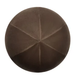 Cuscino in velluto marrone a forma di palla