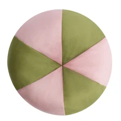 Cuscino in velluto rosa e verde chiaro