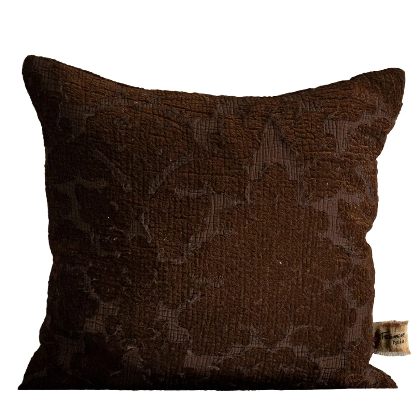 Cuscino Irremeabile Quadrato Floreale Marrone