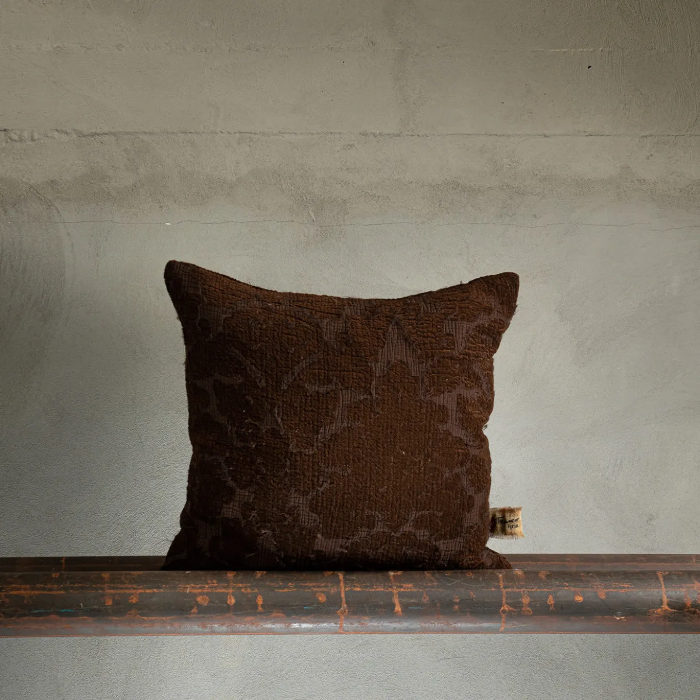 Cuscino Irremeabile Quadrato Floreale Marrone