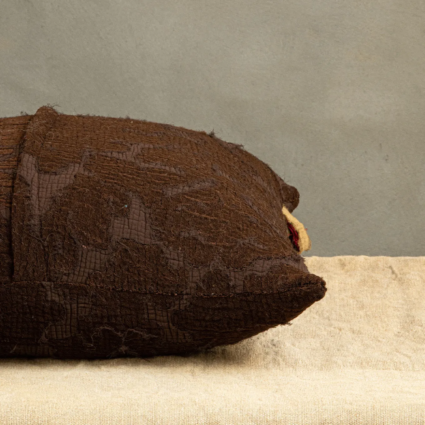 Cuscino Irremeabile Quadrato Floreale Marrone