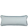 Cuscino Longue Azzurro in Tessuto Jacquard e Velluto di Lino