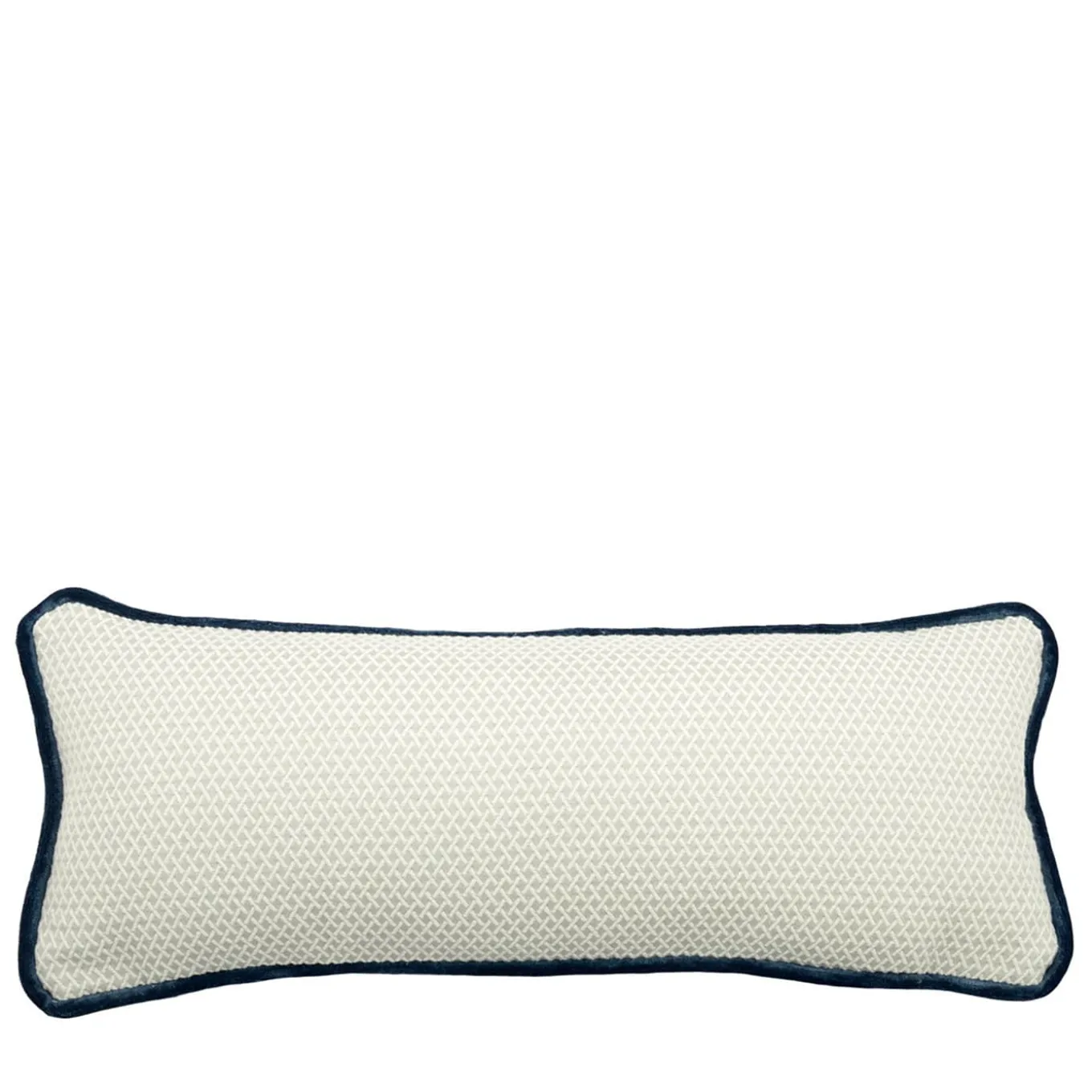 Cuscino Longue Rectangluar bianco in tessuto jacquard falso unitario
