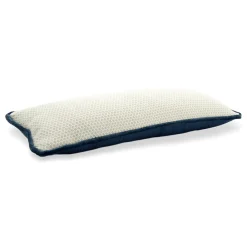 Cuscino Longue Rectangluar bianco in tessuto jacquard falso unitario