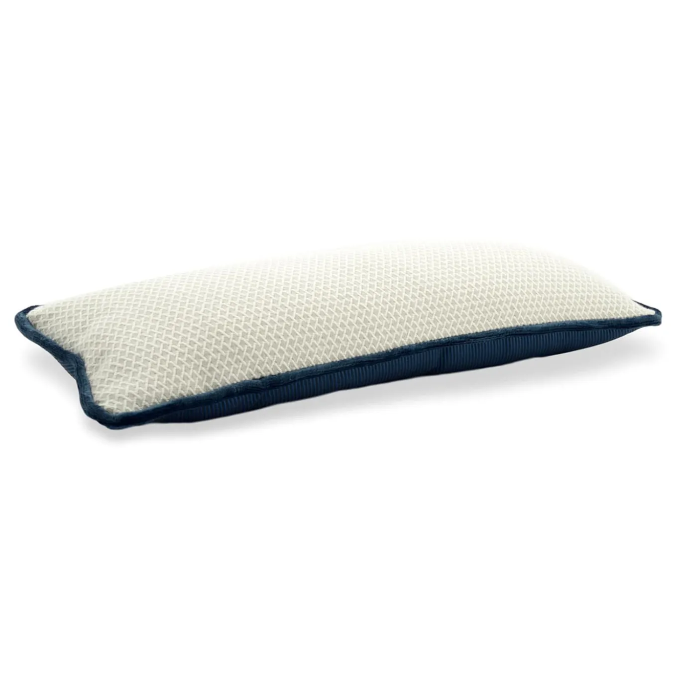 Cuscino Longue Rectangluar bianco in tessuto jacquard falso unitario