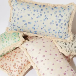 Cuscino piccolo con frange color caramello e marrone