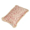 Cuscino piccolo con frange rosse e fucsia