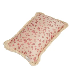 Cuscino piccolo con frange rosse e fucsia