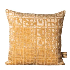Cuscino quadrato Celidonia in velluto jacquard dorato