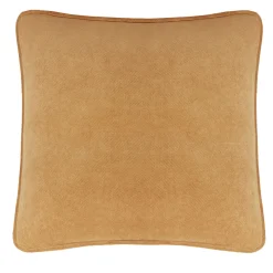 Cuscino quadrato Happy Frame in velluto color cammello