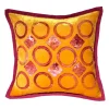 Cuscino Quadrato In Velluto Rosa Con Cerchi