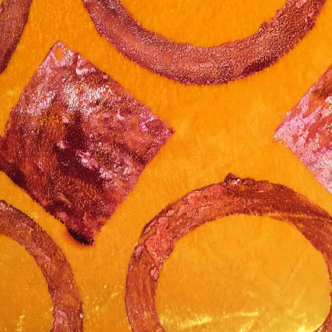 Cuscino Quadrato In Velluto Rosa Con Cerchi