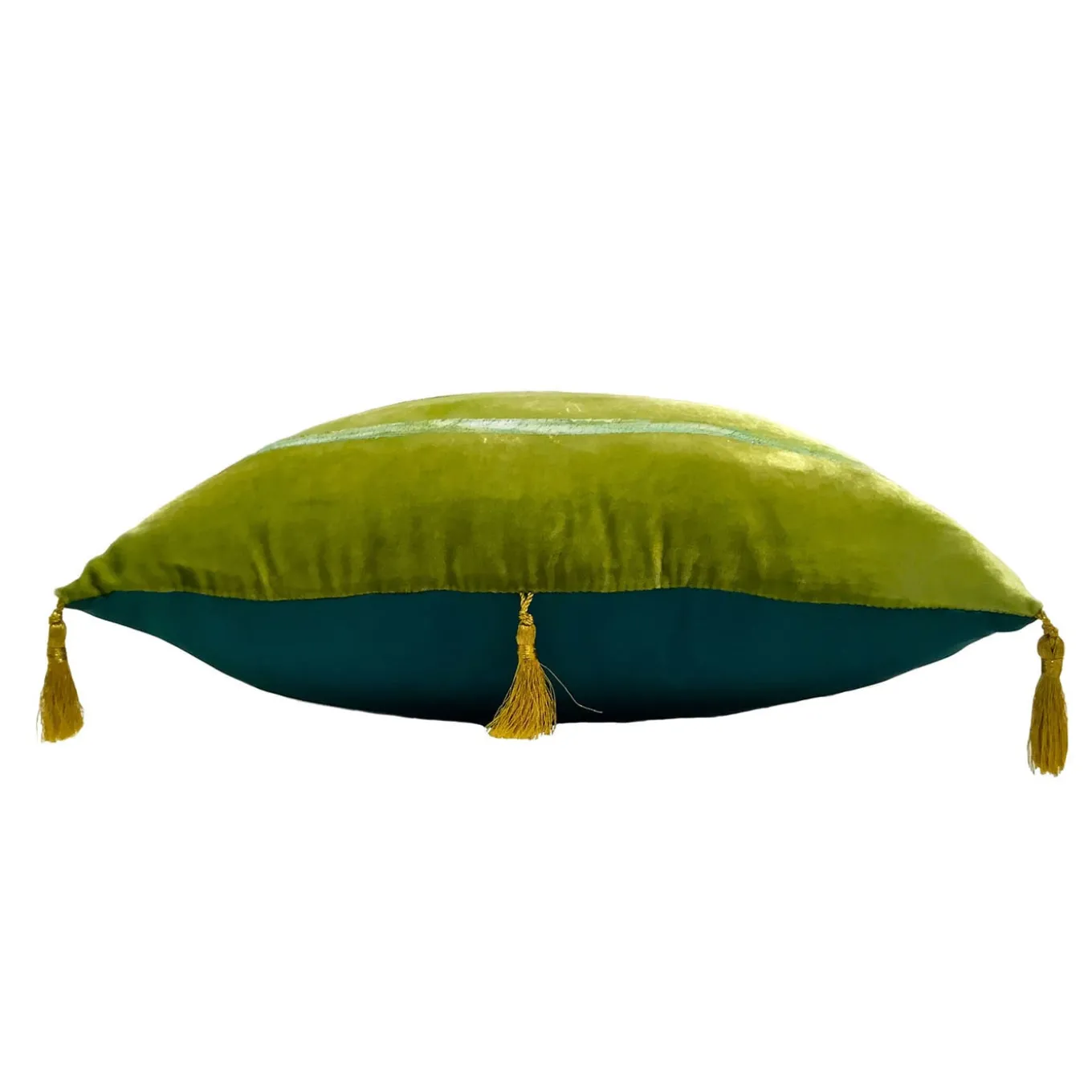 Cuscino Quadrato In Velluto Verde A Righe