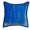 Cuscino Quadrato In Velluto Blu