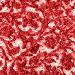 Cuscino quadrato Polypode in lana boucle bianca e rossa con motivo floreale