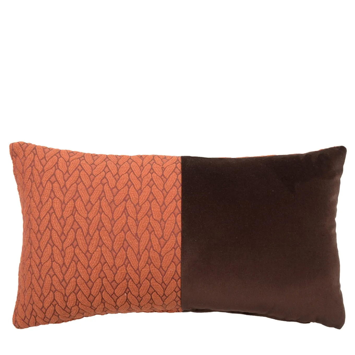 Cuscino recatngular in tessuto jacquard Bis e velluto di cotone