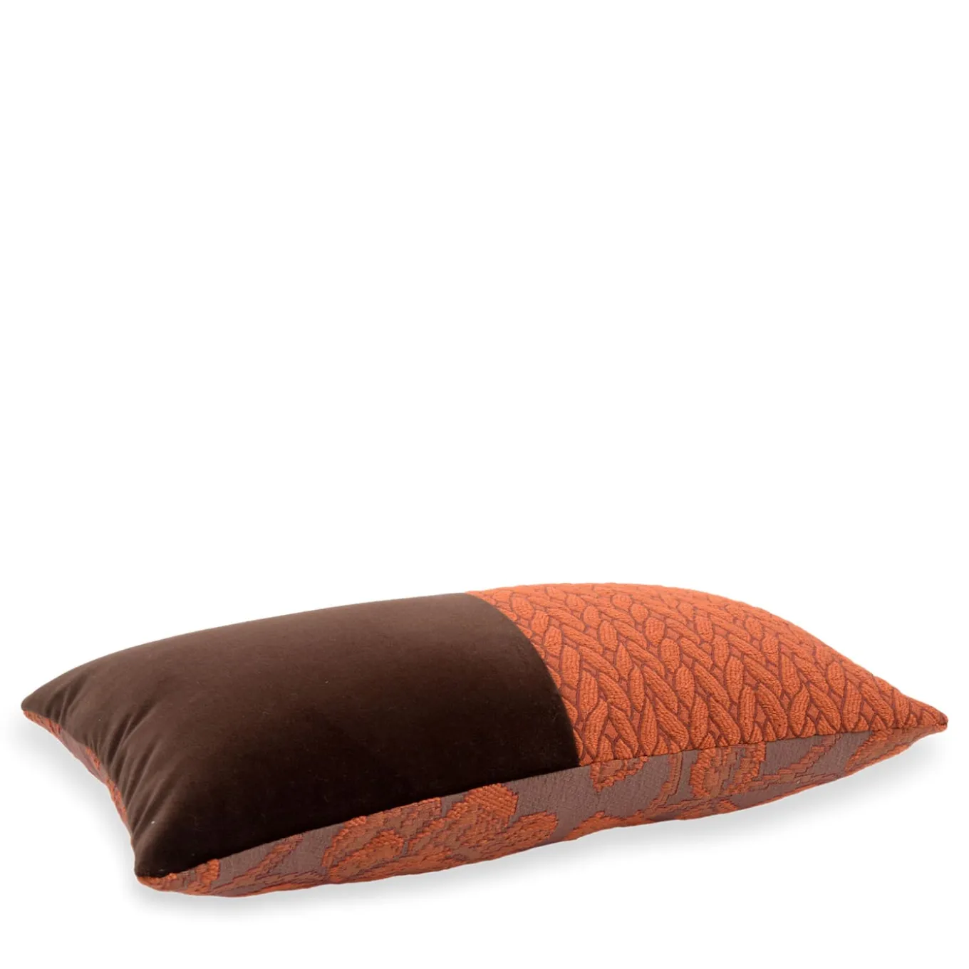 Cuscino recatngular in tessuto jacquard Bis e velluto di cotone