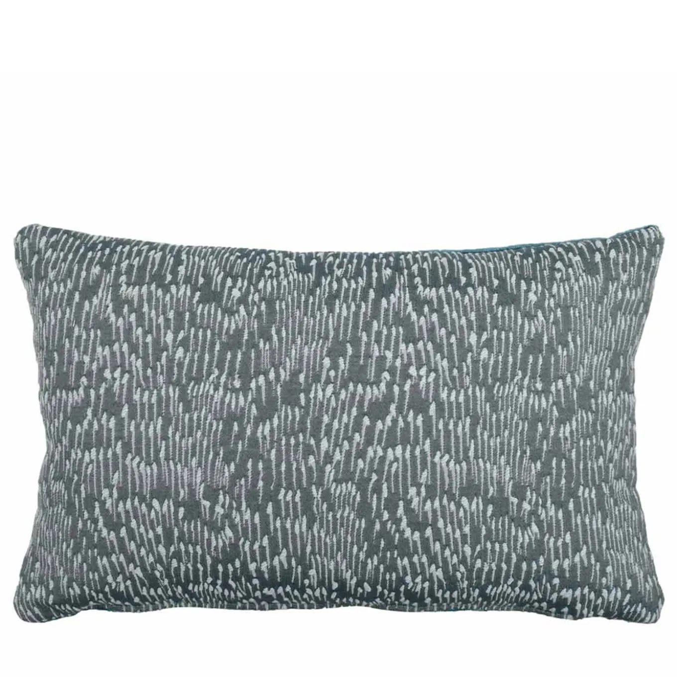 Cuscino rettangolare a inserti Elle in Tessuto Jacquard e Velluto di Lino