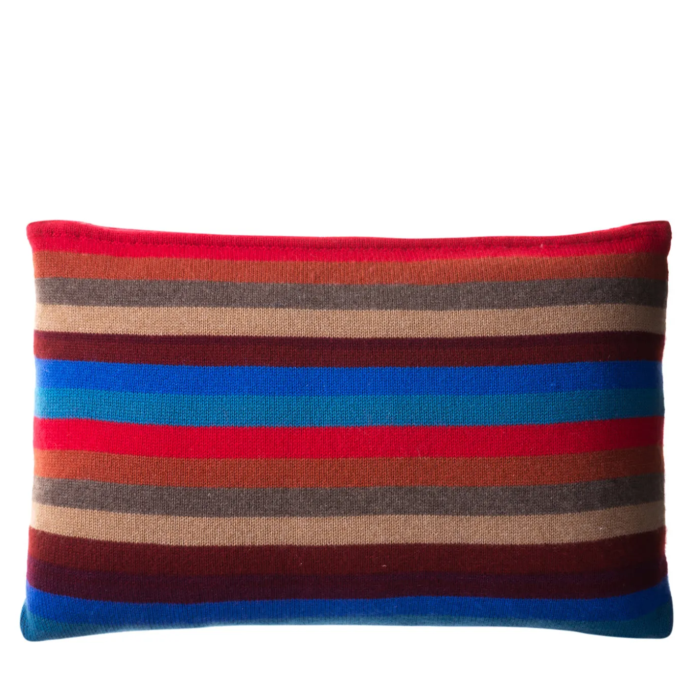 Cuscino rettangolare a righe multicolore
