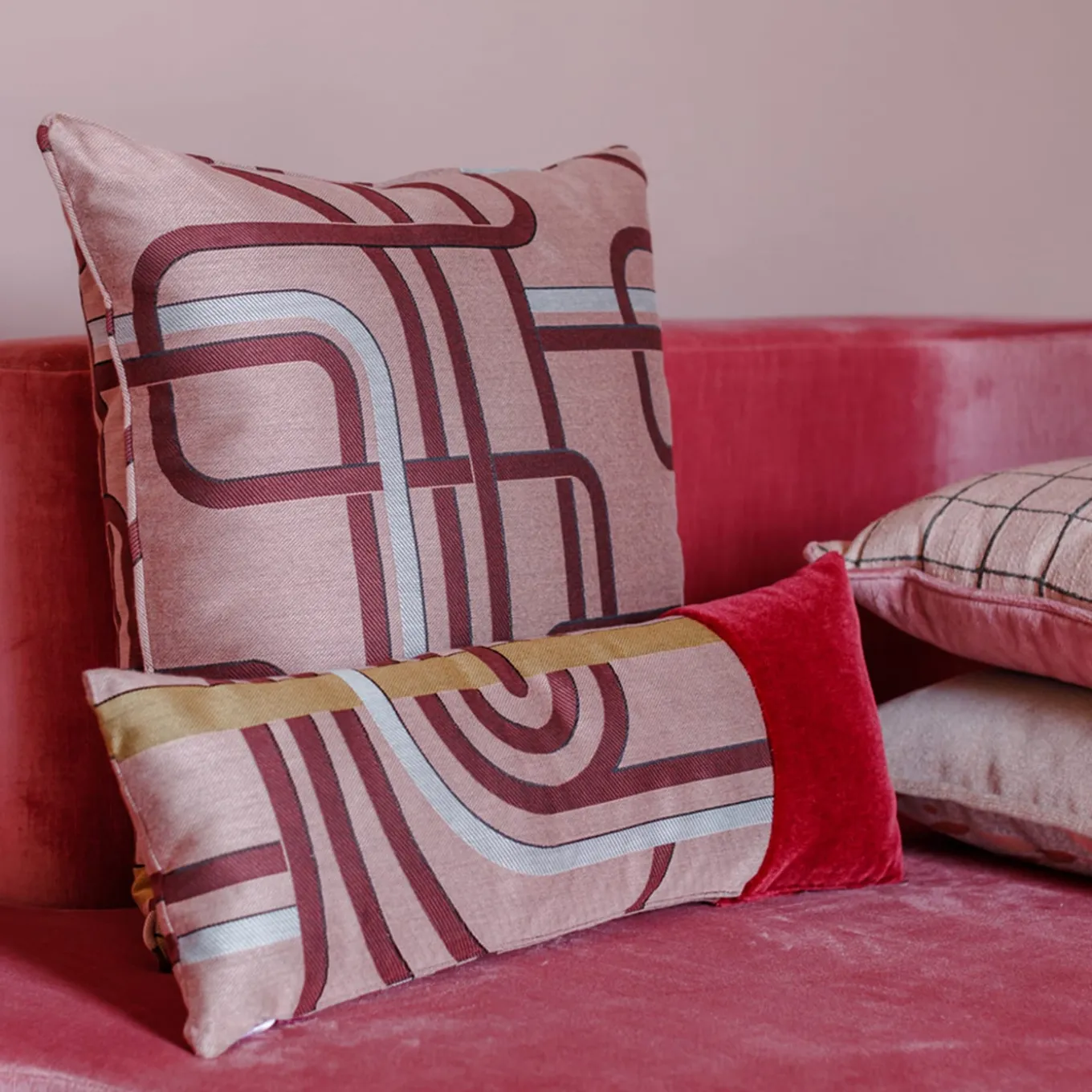 Cuscino rettangolare Simple in tessuto jacquard Les Intrigues