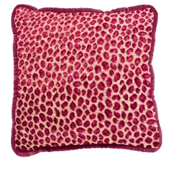 Cuscino reversibile in velluto Couture rosso e leopardo Glam