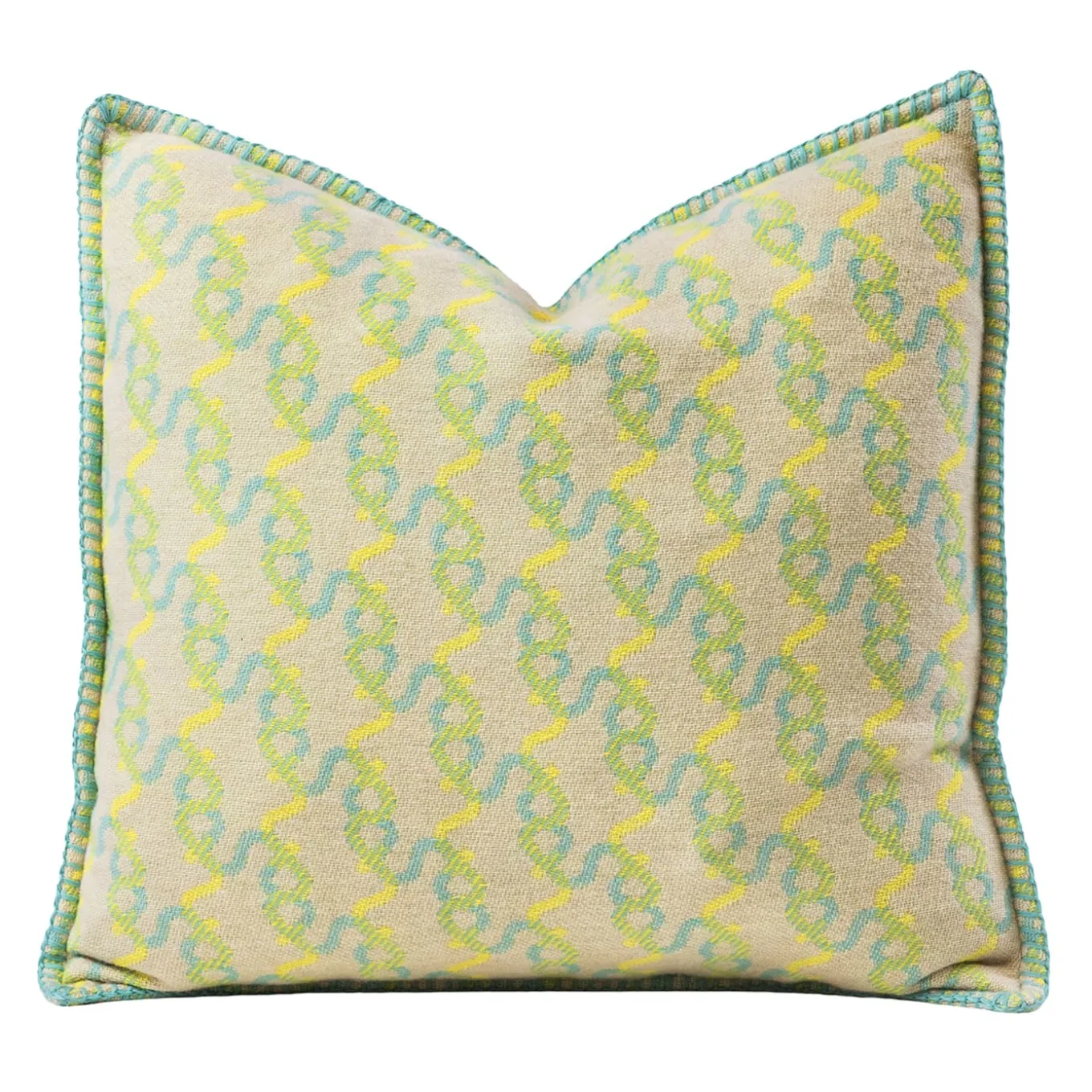 Cuscino Signature in lana e cashmere color menta