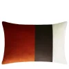 Cuscino triplo nero bianco ottico rosso mattone - Sinistra