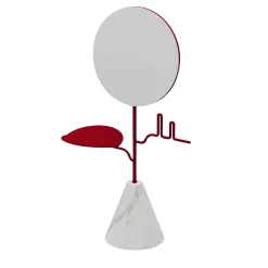 Custode Rosso rubino/Carrara Portagioie con specchio