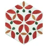 Daamè Set di 28 piastrelle rosse esagonali