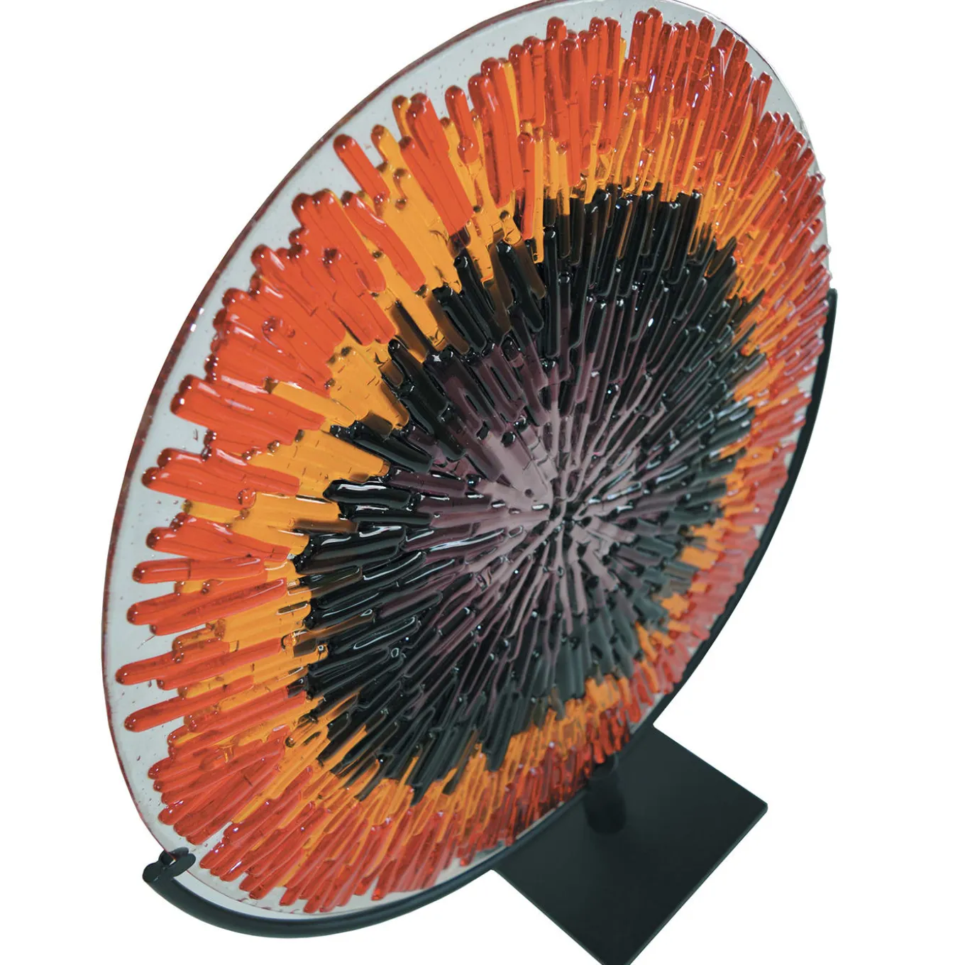 Disco di vetro di Murano rosso energia